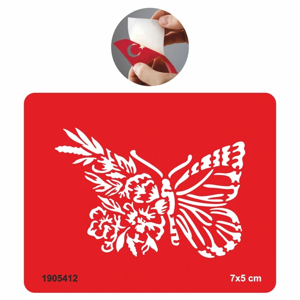 Çiçekli Kelebek Tattoo Geçici Dövme Şablonları Kına Kalıpları ürün görseli 1