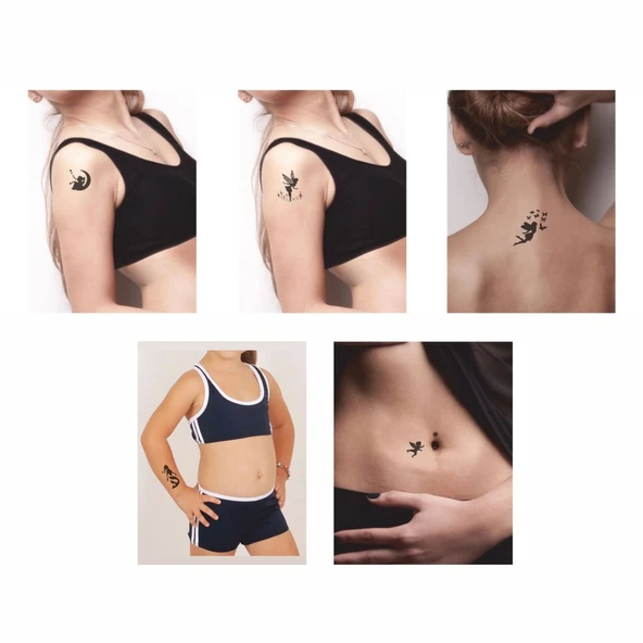 Peri Kızı Desenleri Kına ile Geçici Dövme Yapma Seti - Resim 2