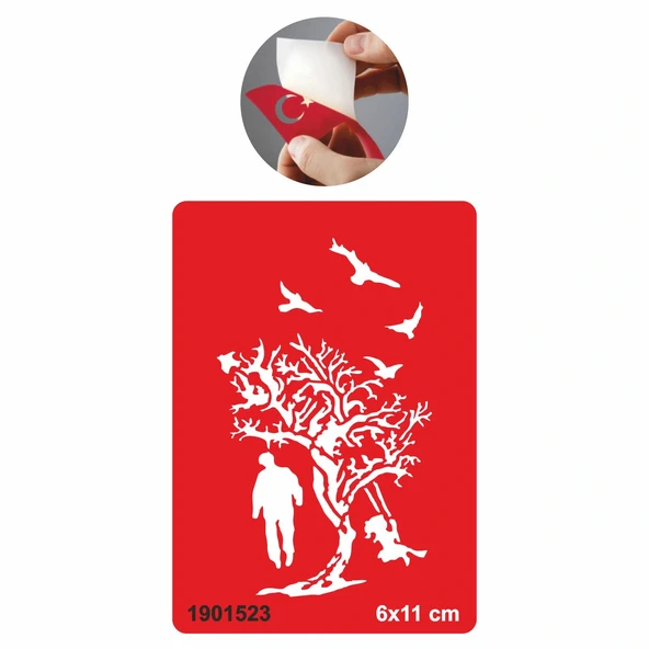 Yaşam Ve Ölüm Ağaç Tattoo Geçici Dövme Şablonları Kına Kalıpları ürün görseli 1