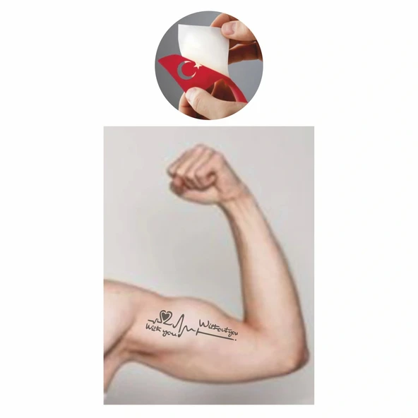 Seninle Ve Sensiz  Tattoo Geçici Dövme Şablonları Kına Kalıpları - 2