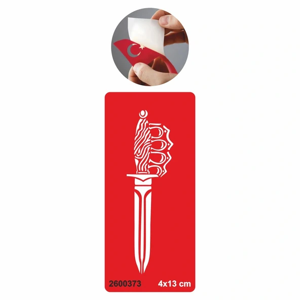 Muşta Kama Hançer  Tattoo Geçici Dövme Şablonları Kına Kalıpları ürün görseli 1