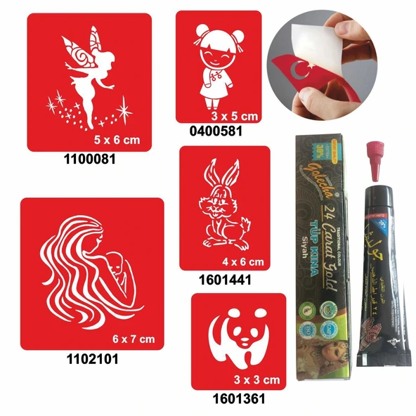 Anne Şefkati Desenleri Hint Kınası ile Geçici Dövme Yapma Seti ürün görseli 1