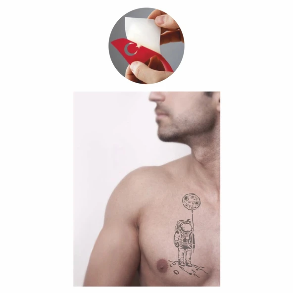 Astronot Uzay Tattoo Geçici Dövme Şablonları Kına Kalıpları - Resim 2