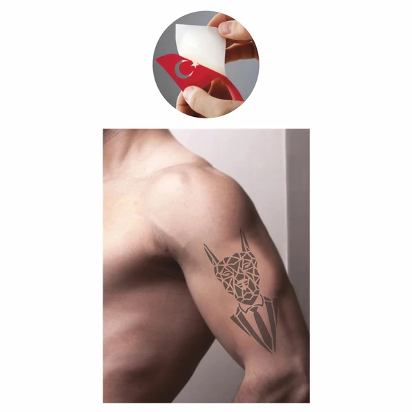 Güçlü Karakter Kurt  Kına Kalıpları Tattoo Geçici Dövme Şablonları Kına Kalıpları - Resim 2