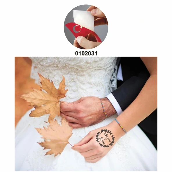 Aşk Adına Tattoo Geçici Dövme Şablonları Kına Kalıpları - Resim 2