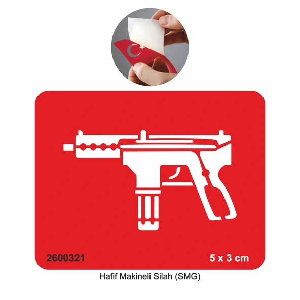 Makineli Tüfek Silah  Tattoo Geçici Dövme Şablonları Kına Kalıpları ürün görseli 1