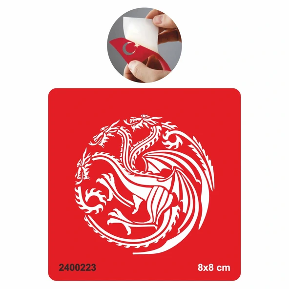 Üç Başlı Ejderha Tattoo Geçici Dövme Şablonları Kına Kalıpları ürün görseli 1