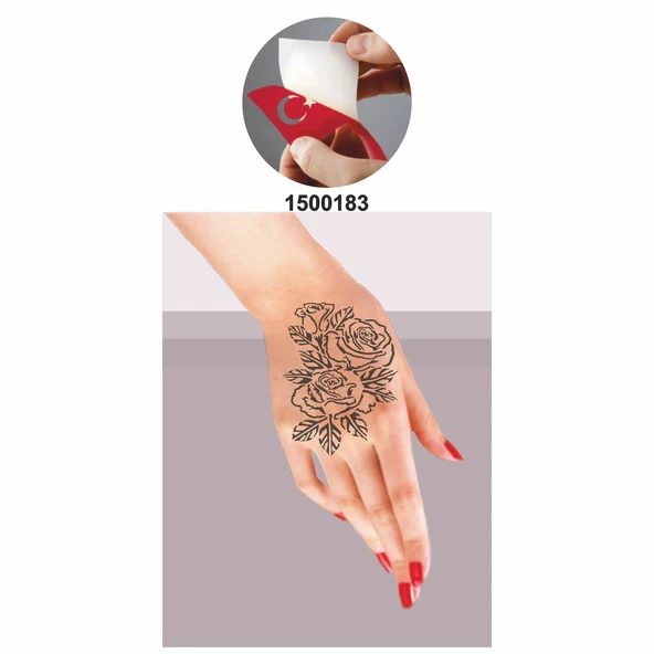 Gül Demeti Tattoo Geçici Dövme Şablonları Kına Kalıpları - 2