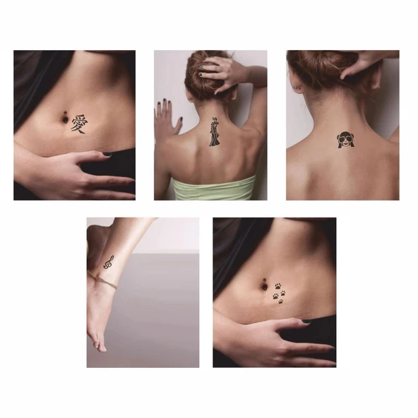 Uzakdoğu Desenleri Hint Kınası ile Geçici Dövme Yapma Seti - 2