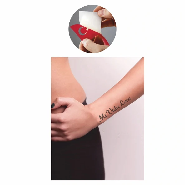 Benim Çılgın Hayatım(İspanyolca)  Tattoo Geçici Dövme Şablonları Kına Kalıpları - Resim 2