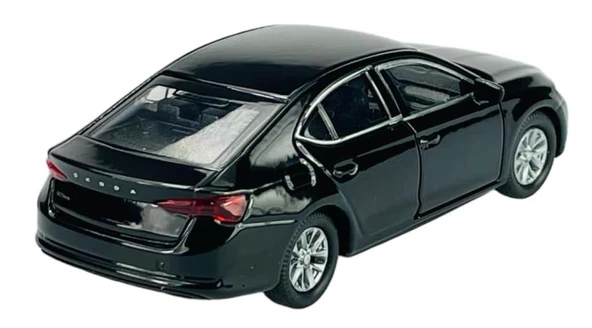 Oyuncak Metal Model Araba 1/36 Çek Bırak Siyah Octavia - Resim 3