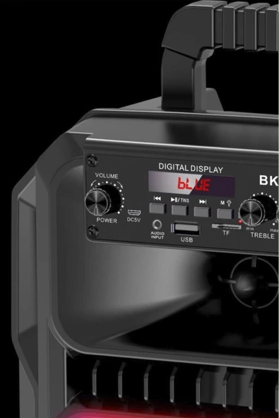 D25 RGB Işıklı Mikrofonlu Kumandalı USB/TF/FM/MIC/BT Bluetooth Hoparlör Siyah - 3