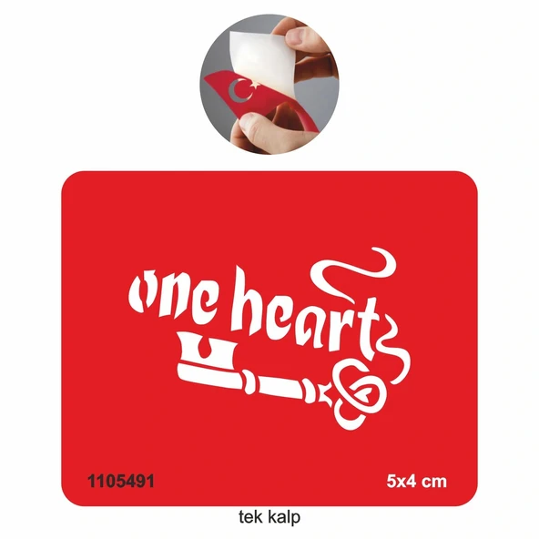 Tek Kalp Tattoo Geçici Dövme Şablonları Kına Kalıpları ürün görseli 1