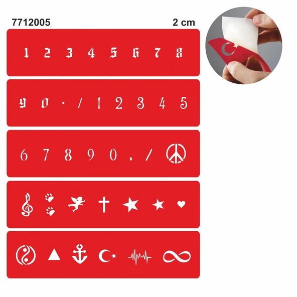 Mini Rakam Ve Desen Seti Geçici Dövme Kına Şablonu ürün görseli 1