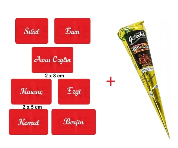 Kına İle İsim Yazma Geçici Dövme Seti Kına ve Fırça Hediyeli - 2