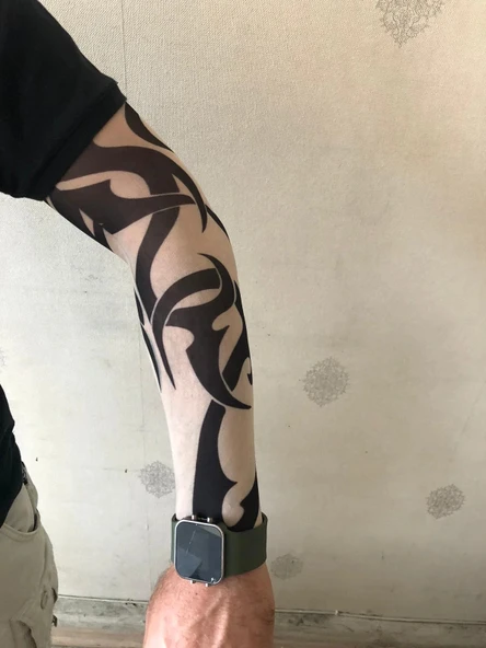 Giyilebilir Dövme Tribal Dövme Çift Kol