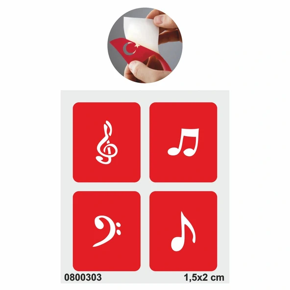 Seslerin Mimarı Notalar Tattoo Geçici Dövme Şablonları Kına Kalıpları