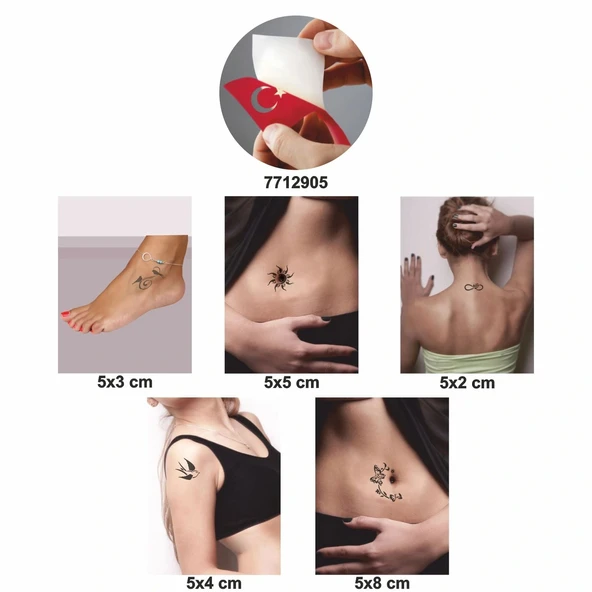 Bahar Sarhoşluğu 5 li Set Geçici Dövme Kına Şablonu - Resim 2