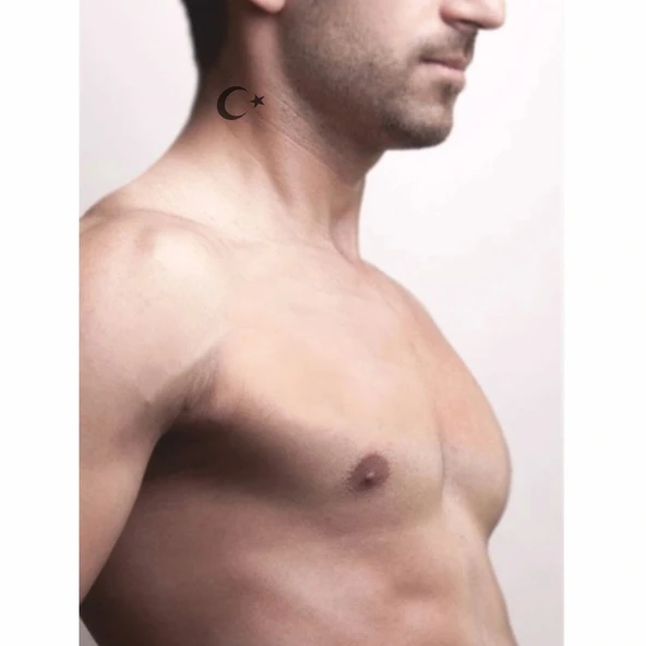 Ay Yıldız-4 Türk Bayrağı  Tattoo Geçici Dövme Şablonları Kına Kalıpları - Resim 2