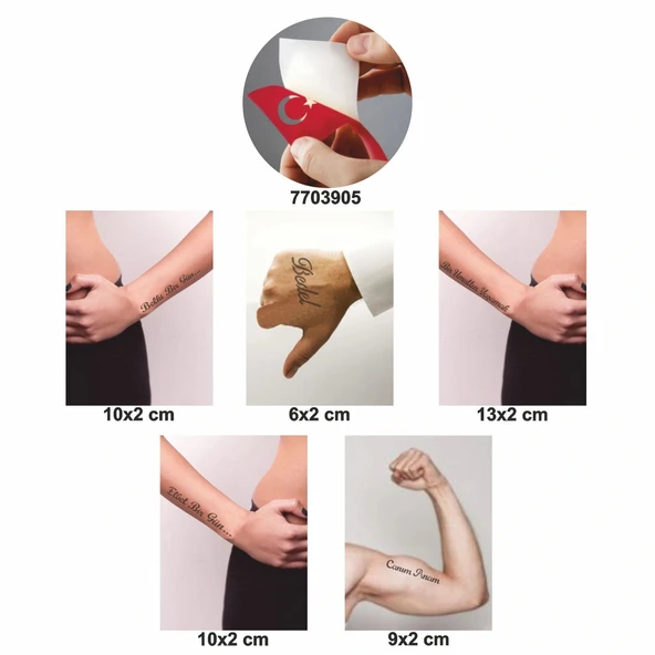 Umudumuz Yaşamak 5 li Set Geçici Dövme Kına Şablonu - Resim 2