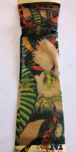 Çift Kol Giyilebilir Dövme Kartal Desenler Tattoo Sleeve - Resim 2