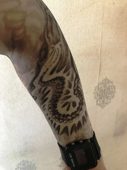 Çift Kol Giyilebilir Dövme Sarmal Desenler Tattoo Sleeve ürün görseli 1