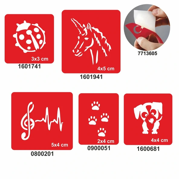 Müzikseverler 5 li Set Geçici Dövme Kına Şablonu ürün görseli 1