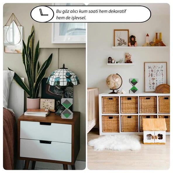 TechTic 3D Dijital Kum Saati Elektronik Kum Saati Masaüstü Zamanlayıcı Ev Ofis Dekoratif Kum Saati - Resim 2