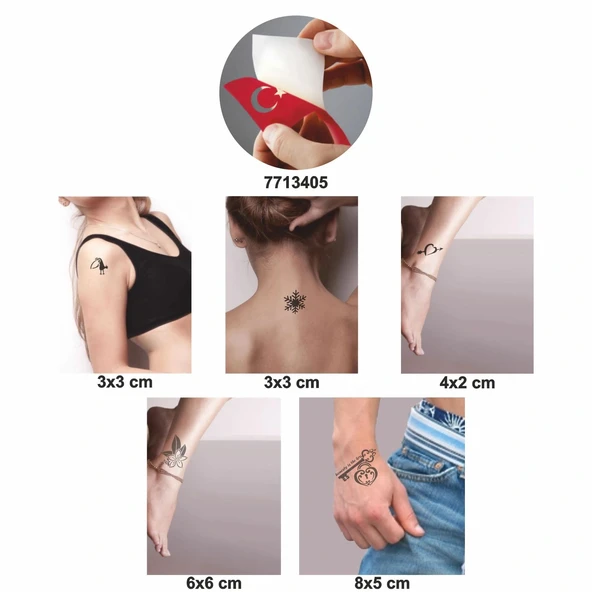 Dürüst Desenler 5 li Set Geçici Dövme Kına Şablonu - Resim 2