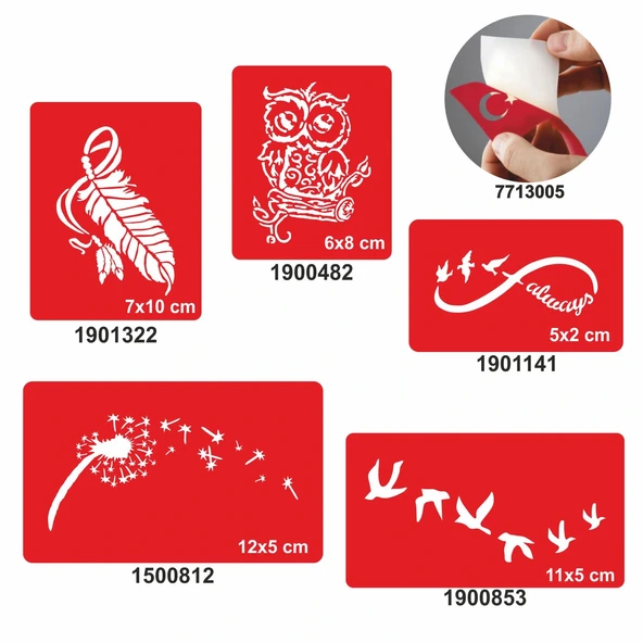 Tüy Gibi Hafif 5 li Set Geçici Dövme Kına Şablonu ürün görseli 1