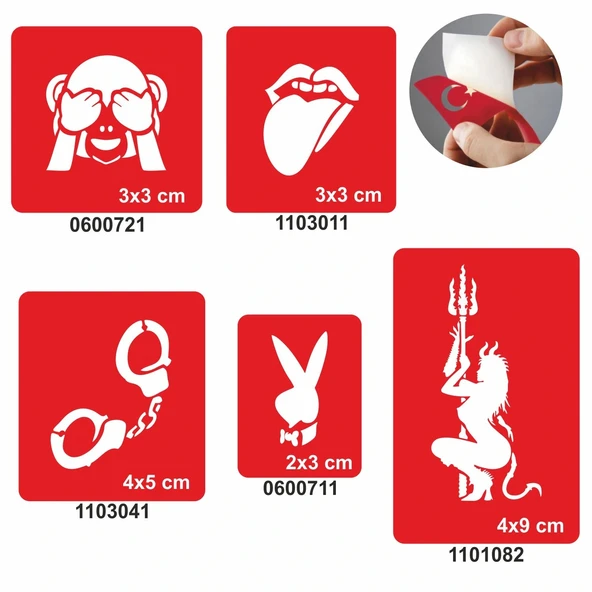 Şeytan Azapta 5 li Set Geçici Dövme Kına Şablonu ürün görseli 1