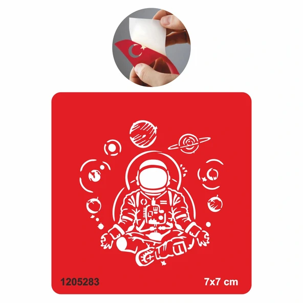 Astronot ve Gezegenler Geçici  Tattoo Geçici Dövme Şablonları Kına Kalıpları ürün görseli 1