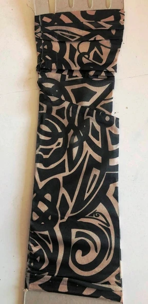 Çift Kol Giyilebilir Dövme Tribal Desenler Tattoo Sleeve - Resim 2
