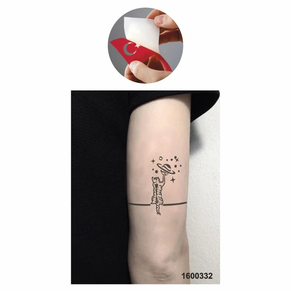 Şanslı Kedi Tattoo Geçici Dövme Şablonları Kına Kalıpları - 2
