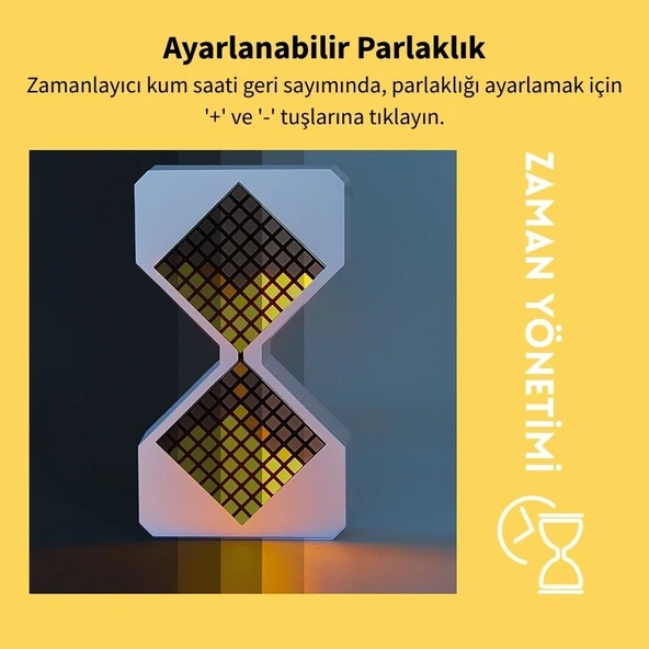 TechTic 3D Dijital Kum Saati Elektronik Kum Saati Masaüstü Zamanlayıcı Ev Ofis Dekoratif Kum Saati - Resim 3