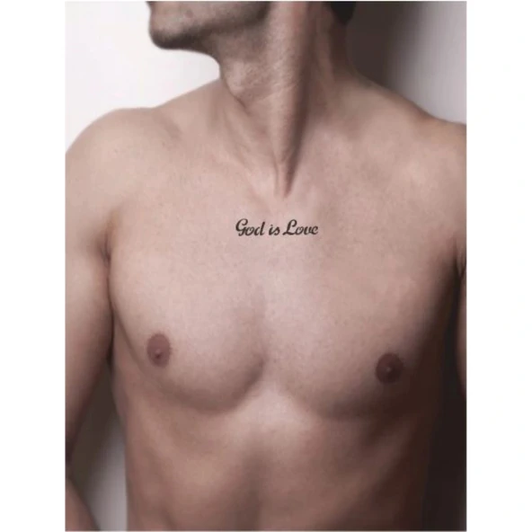 Tanrı Aşktır Tattoo Geçici Dövme Şablonları Kına Kalıpları - Resim 2