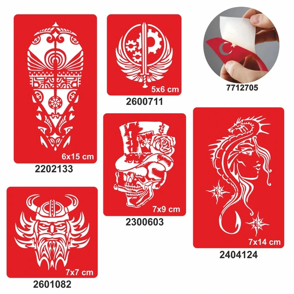 Ütopya Dünya 5 li Set Geçici Dövme Kına Şablonu ürün görseli 1