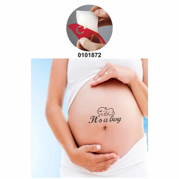 Baby Shower It's A Boy  Tattoo Geçici Dövme Şablonları Kına Kalıpları ürün görseli 1