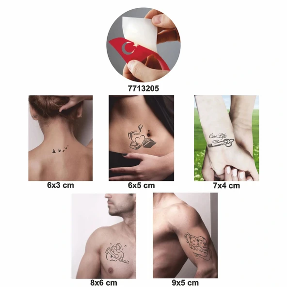 Sarmaş Dolaş Desenler 5 li Set Geçici Dövme Kına Şablonu - Resim 2