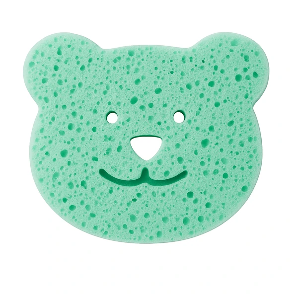 Bebedor Sevimli Ayıcık Figürlü Yumuşak Selülozik Bebek Banyo Süngeri Yeşil