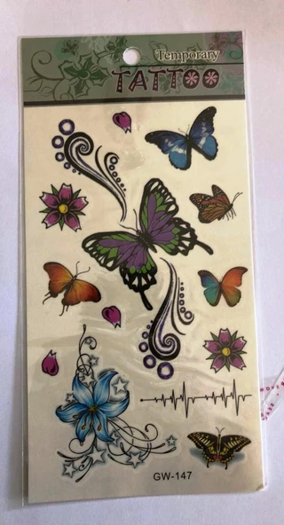 Minimal Kelebekler Yapıştırma Sticker Dövme Geçici Dövme Temporary Tattoos ürün görseli 1