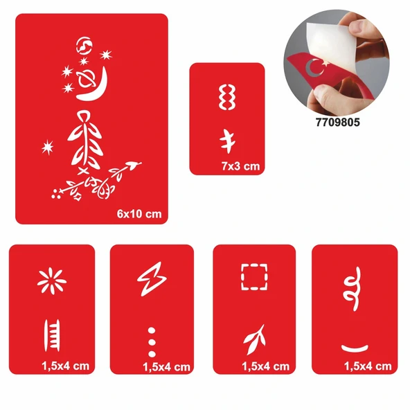 El Ve Parmak Motifleri 5 li Set Geçici Dövme Kına Şablonu ürün görseli 1