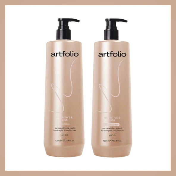 Artfolio Besleyici ve Liss Saç Şampuan 1L & Saç Krem 1L Set ürün görseli 1
