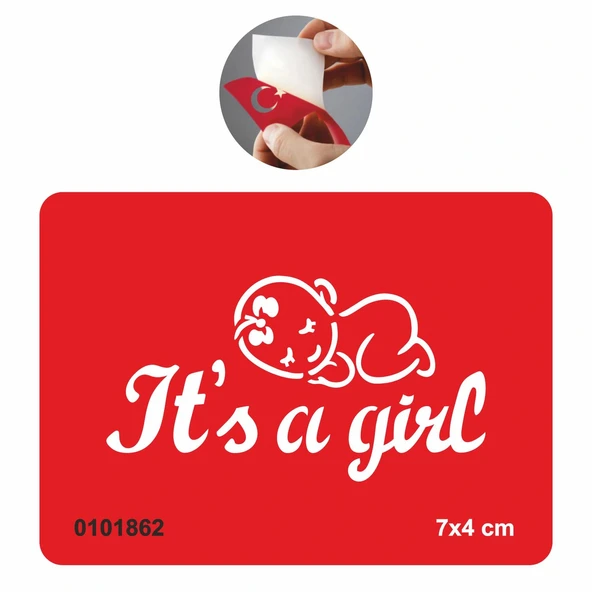 Baby Shower-It's A Girl  Tattoo Geçici Dövme Şablonları Kına Kalıpları ürün görseli 1