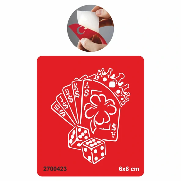 İskambil Zar Kumar  Tattoo Geçici Dövme Şablonları Kına Kalıpları ürün görseli 1