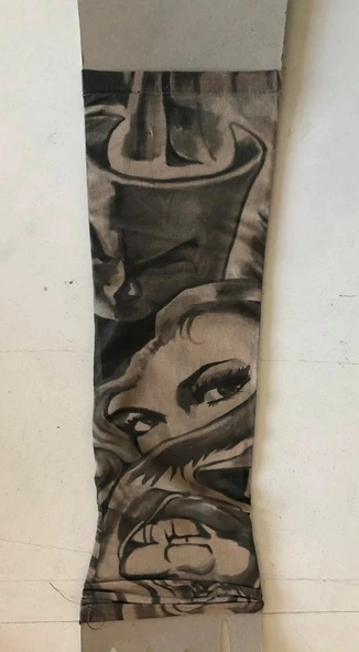 Çift Kol Giyilebilir Dövme Göz Desenler Tattoo Sleeve - Resim 2