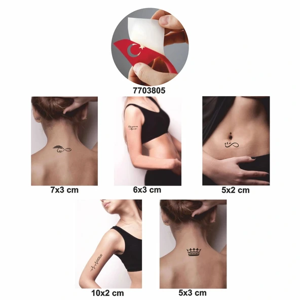 Hayatınızı Taçlandırın 5 li Set Geçici Dövme Kına Şablonu - Resim 2
