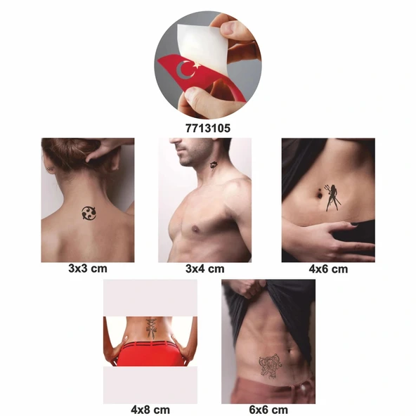 Güçlü Yaradılış 5 li Set Geçici Dövme Kına Şablonu - 2