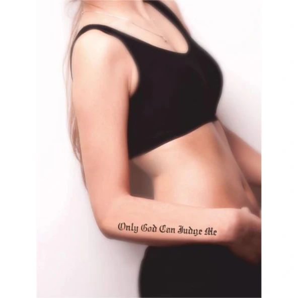 Beni Sadece Tanrı Yargılar Tattoo Geçici Dövme Şablonları Kına Kalıpları - Resim 2