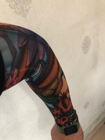 Giyilebilir Dövme Ejderha Dövmesi Çift Kol ürün görseli 1